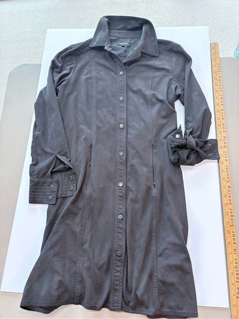 Renuar Black Button-Front Midi Shirt Dress